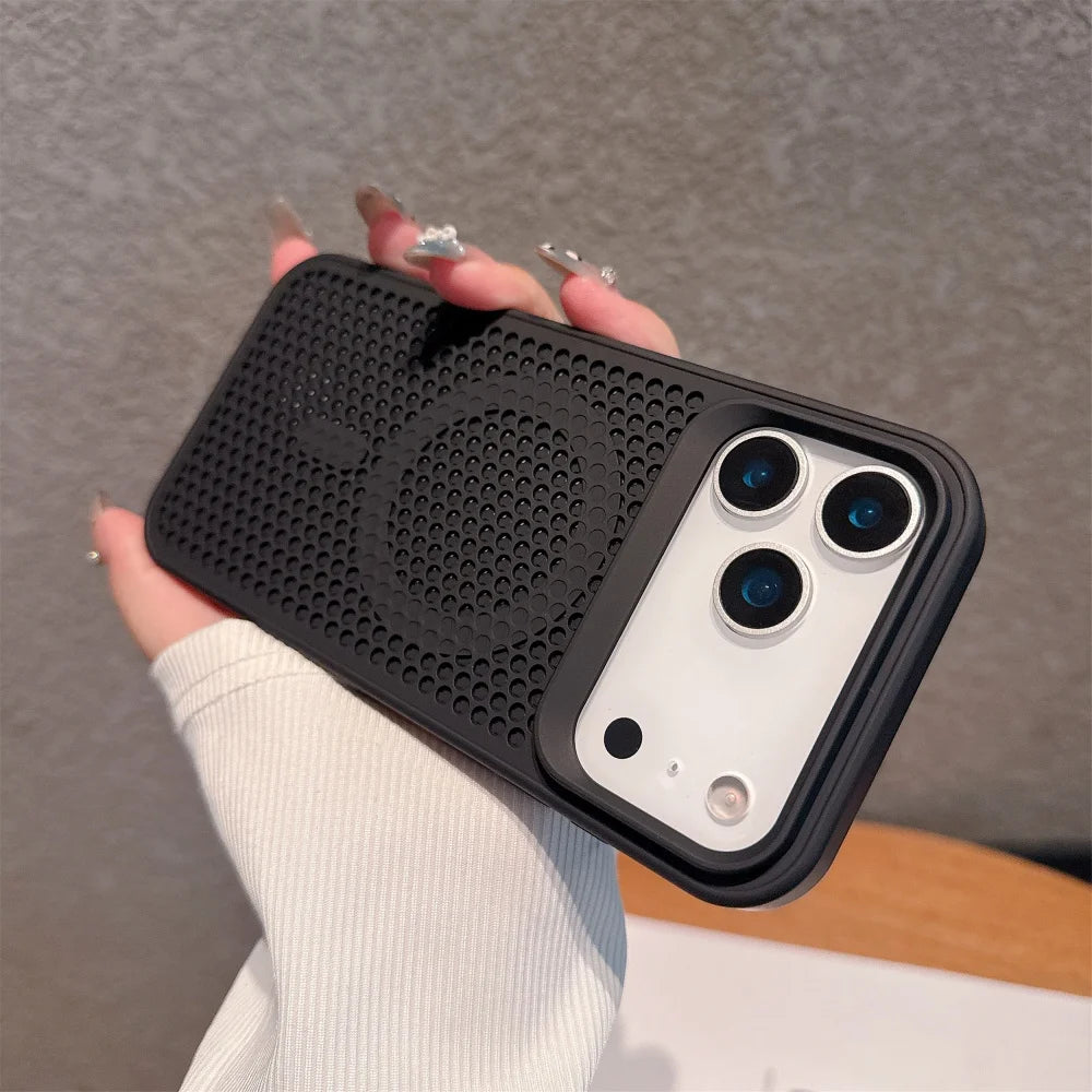 Funda protectora carga inalámbrica magnética de disipación de calor Honeycomb para iPhone 17 16 Pro Max 17 para cubierta Magsafe