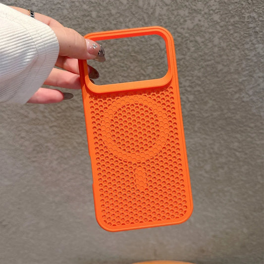 Funda protectora carga inalámbrica magnética de disipación de calor Honeycomb para iPhone 17 16 Pro Max 17 para cubierta Magsafe