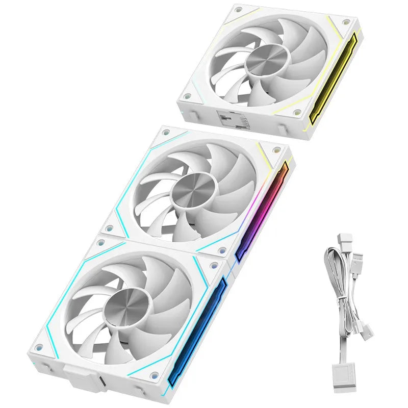 LDPCSJ OEM PRISM 5 PRO Computer Chassis Fan 12cm ARGB 4 Pin PWM Quiet Cooling Fan 12V Large Air Volume 45.2CFM/800-1600RPM