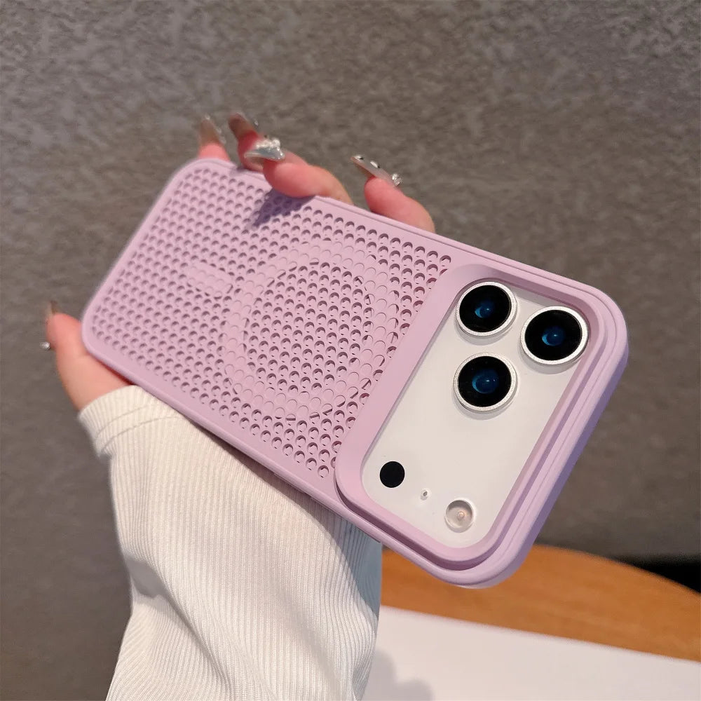 Funda protectora carga inalámbrica magnética de disipación de calor Honeycomb para iPhone 17 16 Pro Max 17 para cubierta Magsafe