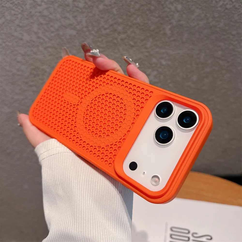 Funda protectora carga inalámbrica magnética de disipación de calor Honeycomb para iPhone 17 16 Pro Max 17 para cubierta Magsafe