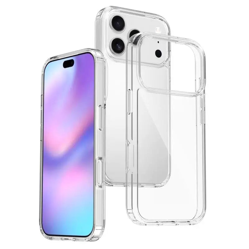 Transparent Acrylic Scratch Resistant Phone Case for IPhone 17Pro Max AIR Hard PC TPU Silicone Shockproof Anti Fall Back Cover