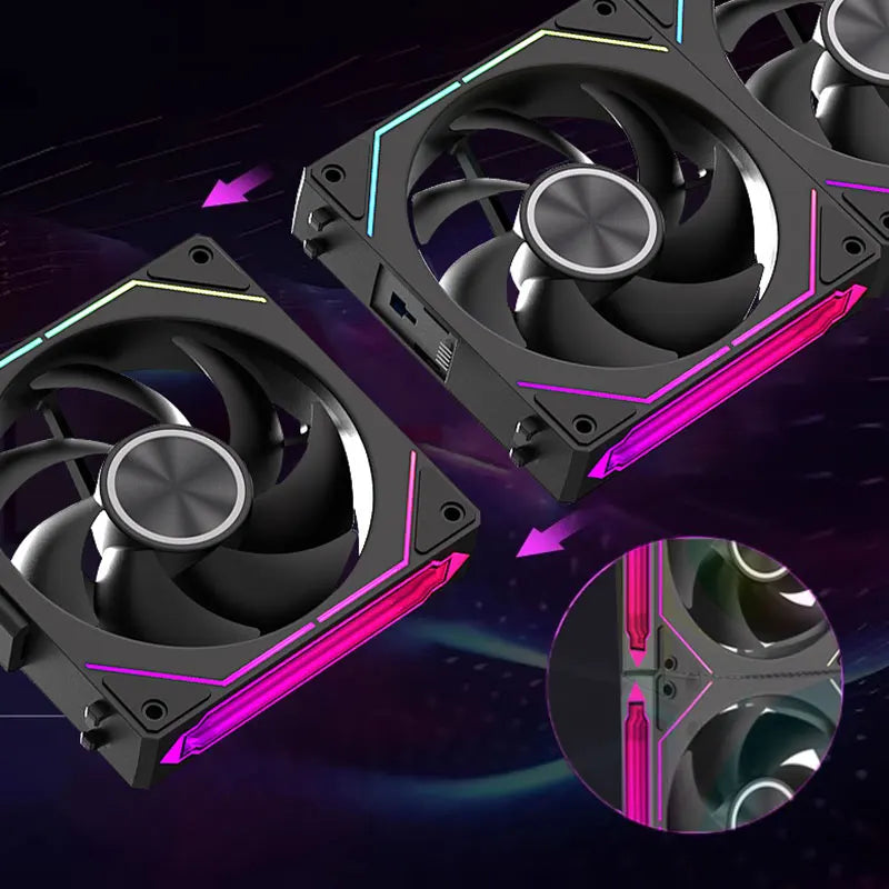 LDPCSJ OEM PRISM 5 PRO Computer Chassis Fan 12cm ARGB 4 Pin PWM Quiet Cooling Fan 12V Large Air Volume 45.2CFM/800-1600RPM