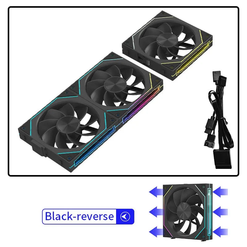 LDPCSJ OEM PRISM 5 PRO Computer Chassis Fan 12cm ARGB 4 Pin PWM Quiet Cooling Fan 12V Large Air Volume 45.2CFM/800-1600RPM