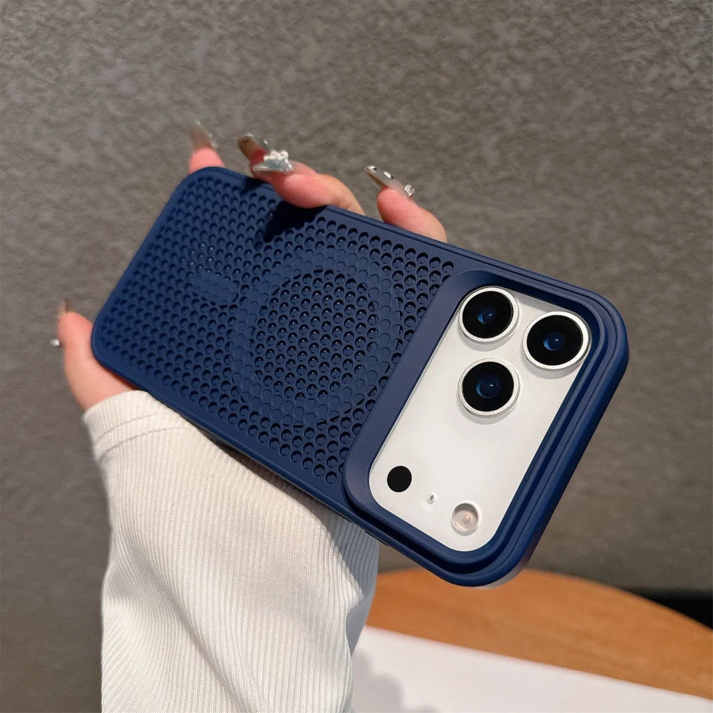 Funda protectora carga inalámbrica magnética de disipación de calor Honeycomb para iPhone 17 16 Pro Max 17 para cubierta Magsafe