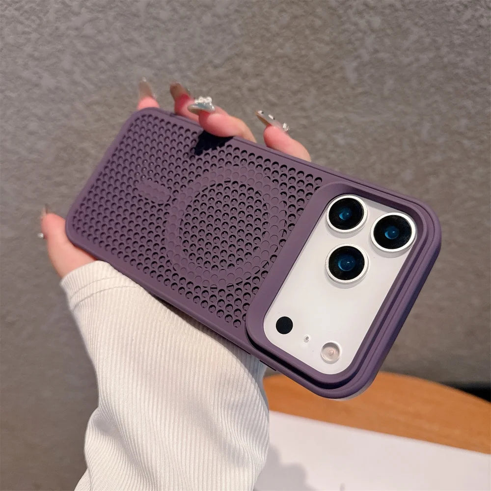 Funda protectora carga inalámbrica magnética de disipación de calor Honeycomb para iPhone 17 16 Pro Max 17 para cubierta Magsafe