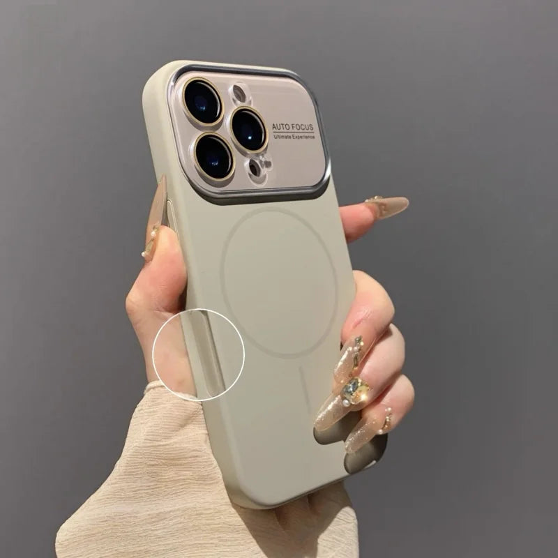 Luxury Soft Liquid Silicone Magnetic Case for iPhone 17 Air 16 15 14 13 17 Pro Max Original For Magsafe Glass Lens Protect Cover