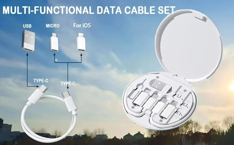 Multi USB Type C to C 60W Charging Adapter Cable Kit USB C to Lighting Conversion Set USB A & Type C to Micro/Lighting/Type C