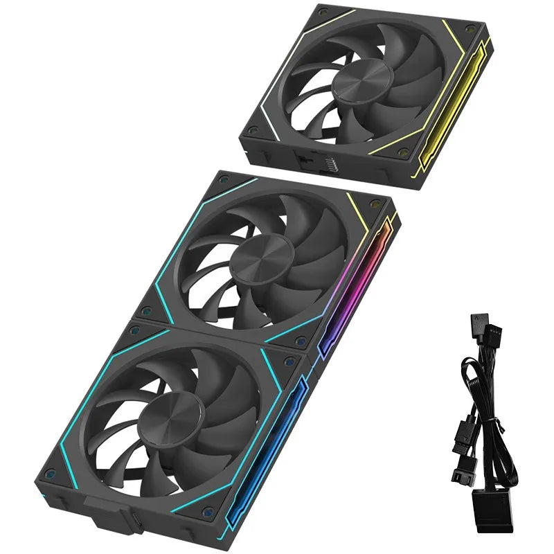 LDPCSJ OEM PRISM 5 PRO Computer Chassis Fan 12cm ARGB 4 Pin PWM Quiet Cooling Fan 12V Large Air Volume 45.2CFM/800-1600RPM