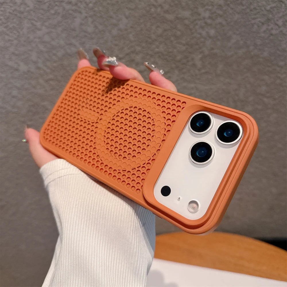 Funda protectora carga inalámbrica magnética de disipación de calor Honeycomb para iPhone 17 16 Pro Max 17 para cubierta Magsafe