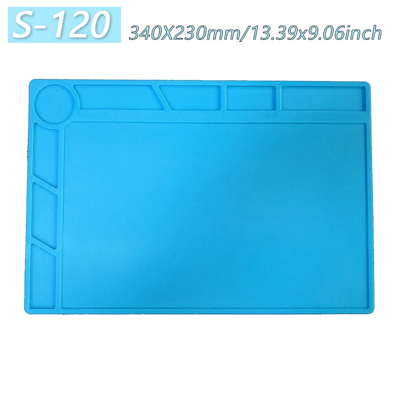 Magnetic Mat Silicone Work Mat Soldering Station Mat Heat Resistant 932°F Anti-Static for Electronic Phone Laptop Watch Repair