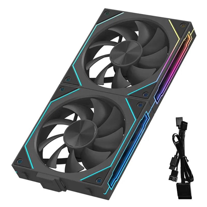 LDPCSJ OEM PRISM 5 PRO Computer Chassis Fan 12cm ARGB 4 Pin PWM Quiet Cooling Fan 12V Large Air Volume 45.2CFM/800-1600RPM