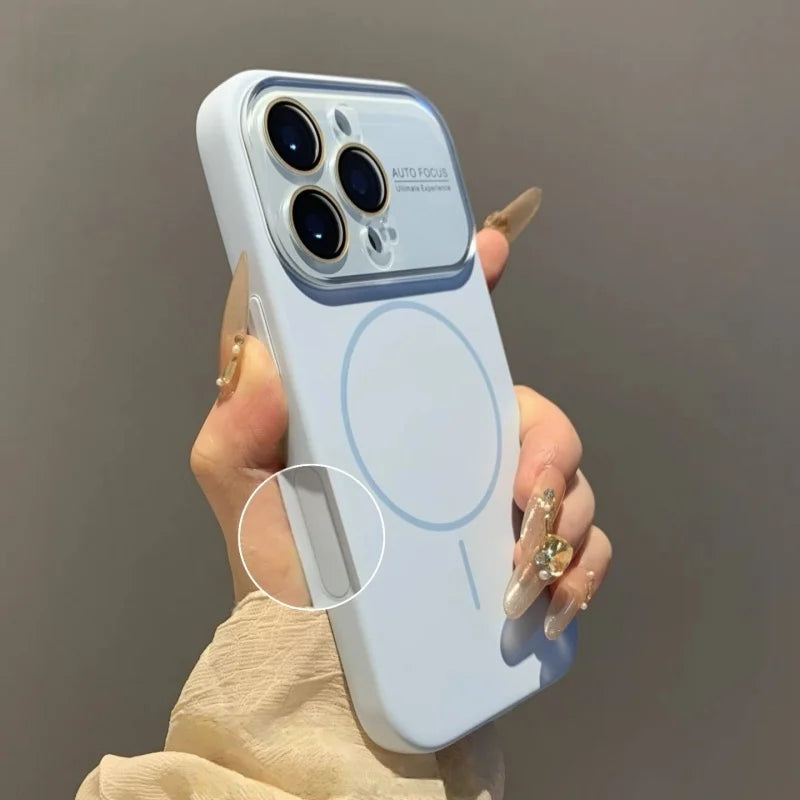 Luxury Soft Liquid Silicone Magnetic Case for iPhone 17 Air 16 15 14 13 17 Pro Max Original For Magsafe Glass Lens Protect Cover