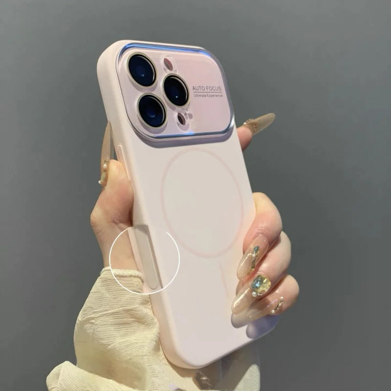 Luxury Soft Liquid Silicone Magnetic Case for iPhone 17 Air 16 15 14 13 17 Pro Max Original For Magsafe Glass Lens Protect Cover
